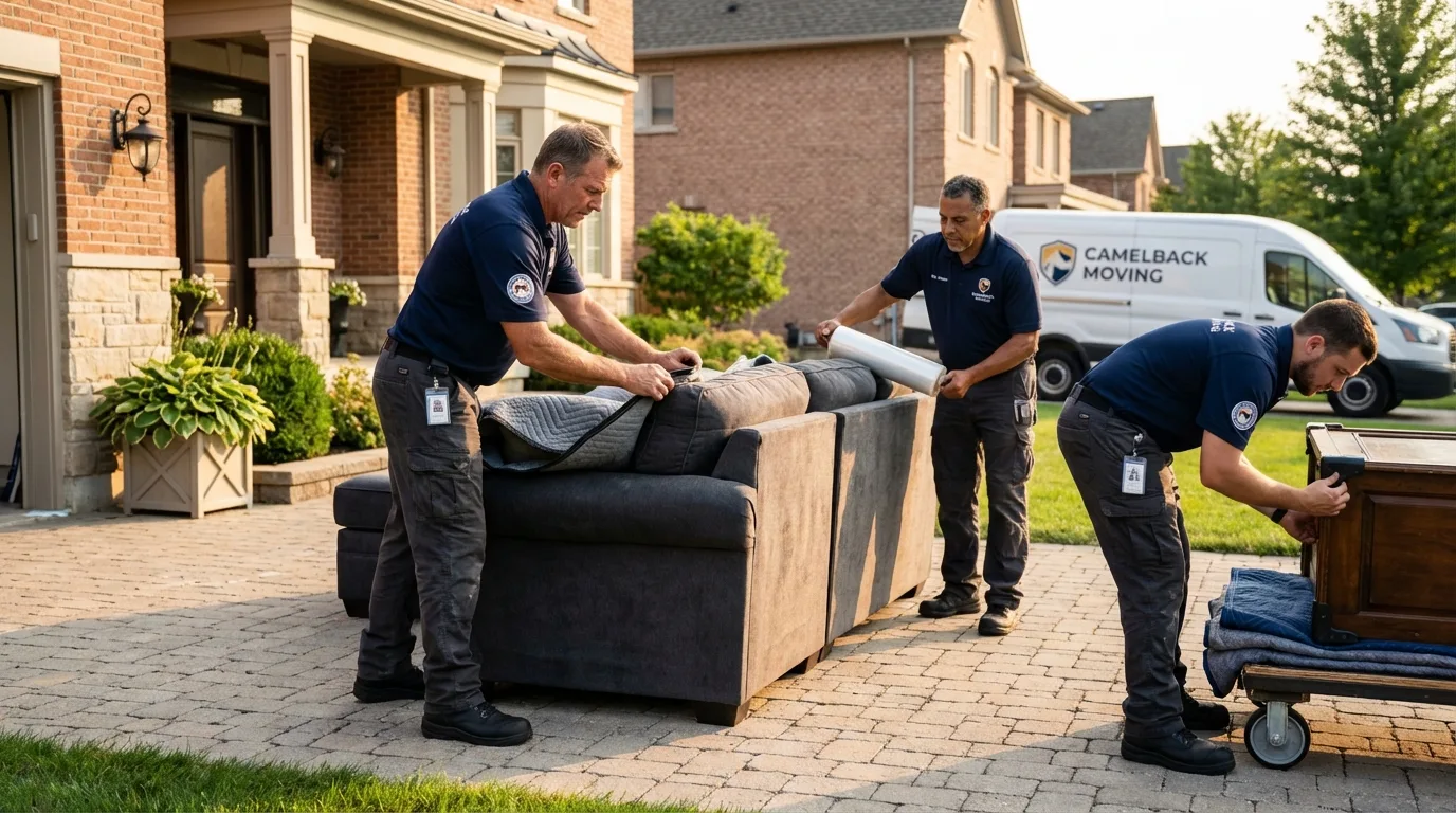 Large estate moving crew wrapping furniture in Wynnewood, OK